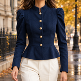 Henriette-Claire Peplum Jacket - Navy