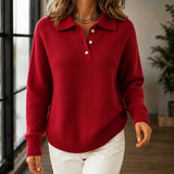 Gabriella Polo Sweater - Red