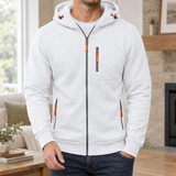 Nash-Ellis Zip Hoodie - White