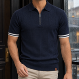 Rodolphe-Hayes Zip Polo Shirt - Navy Blue