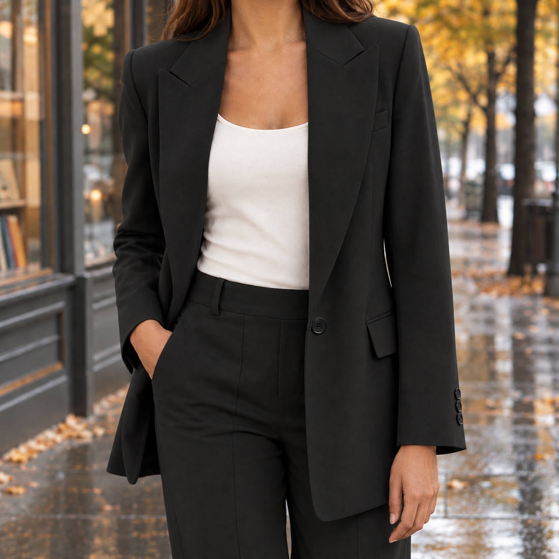 Marissa-Hope Tailored Blazer - Black Top