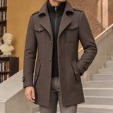 Benoit-Reid Double Collar Coat - Coffee Color