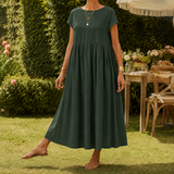 Orla-June Relaxed Midi Dress - Military Green