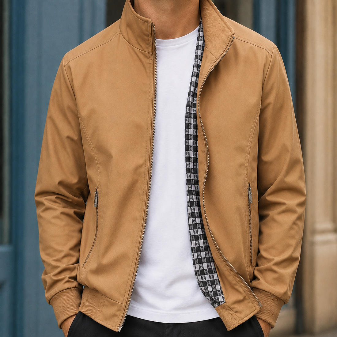 Graham-Tate Bomber Jacket - Beige