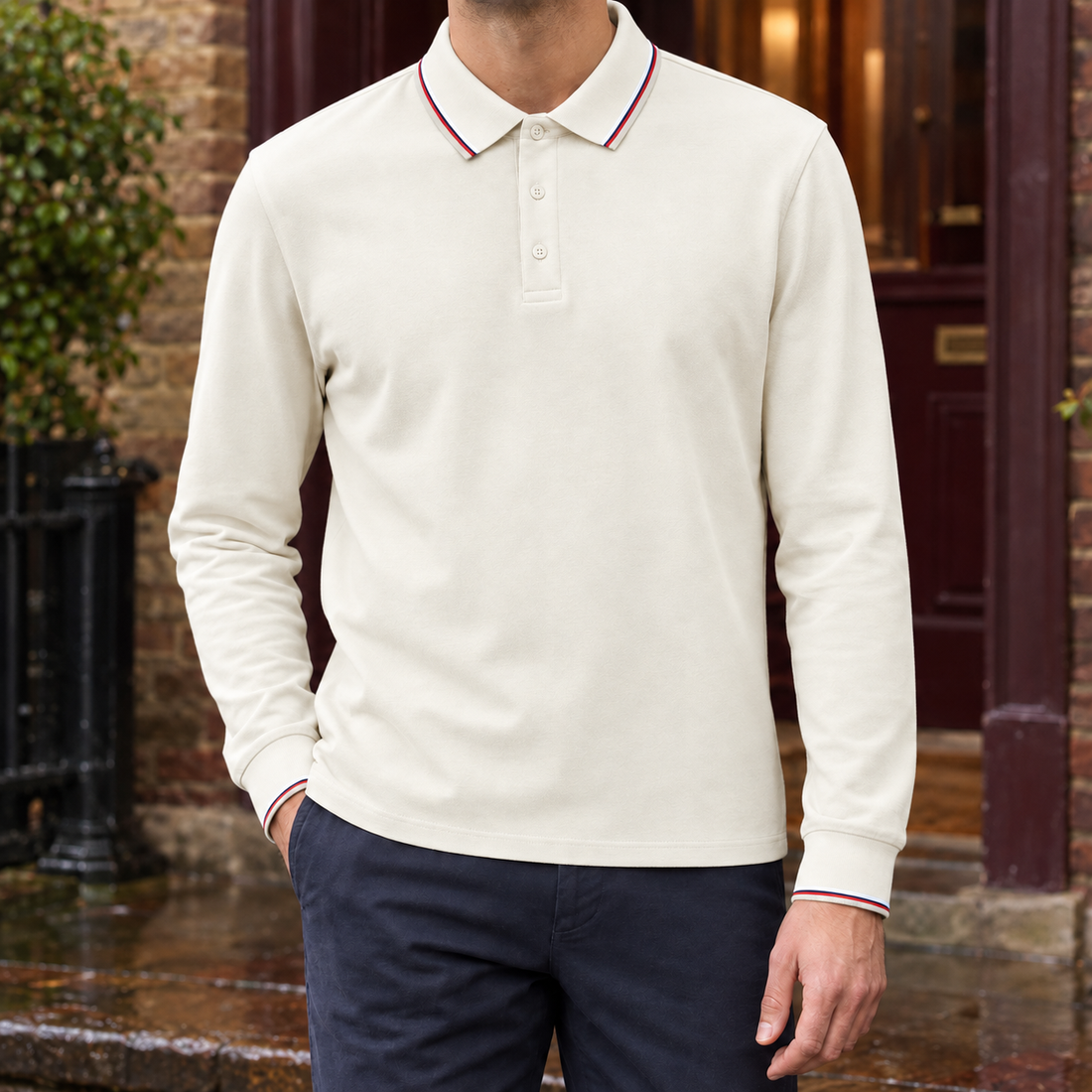 Stanley-Lane Tipped Polo - Mi Xing Two-tone Collared