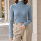 Edith-Rose Wool Turtleneck - Haze Blue