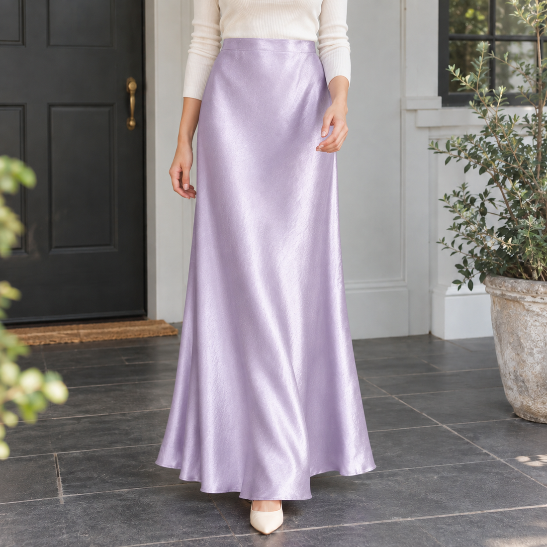 Molly Fluid Maxi Skirt - Purple
