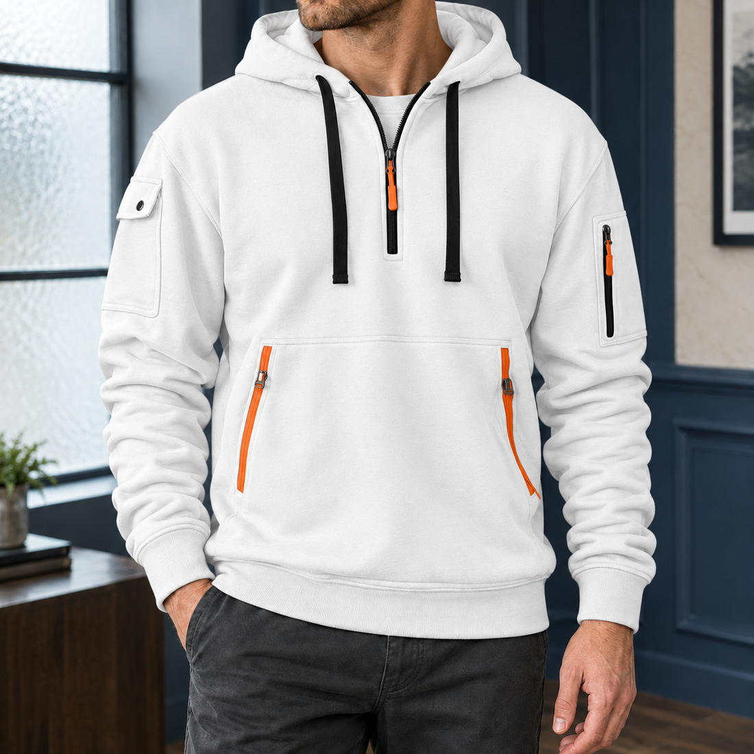 Benedict-Scott Utility Hoodie - White