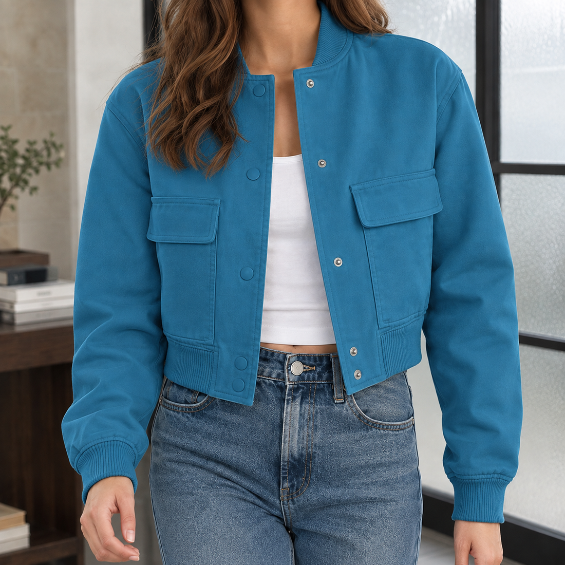Rebecca Utility Jacket - Peacock Blue