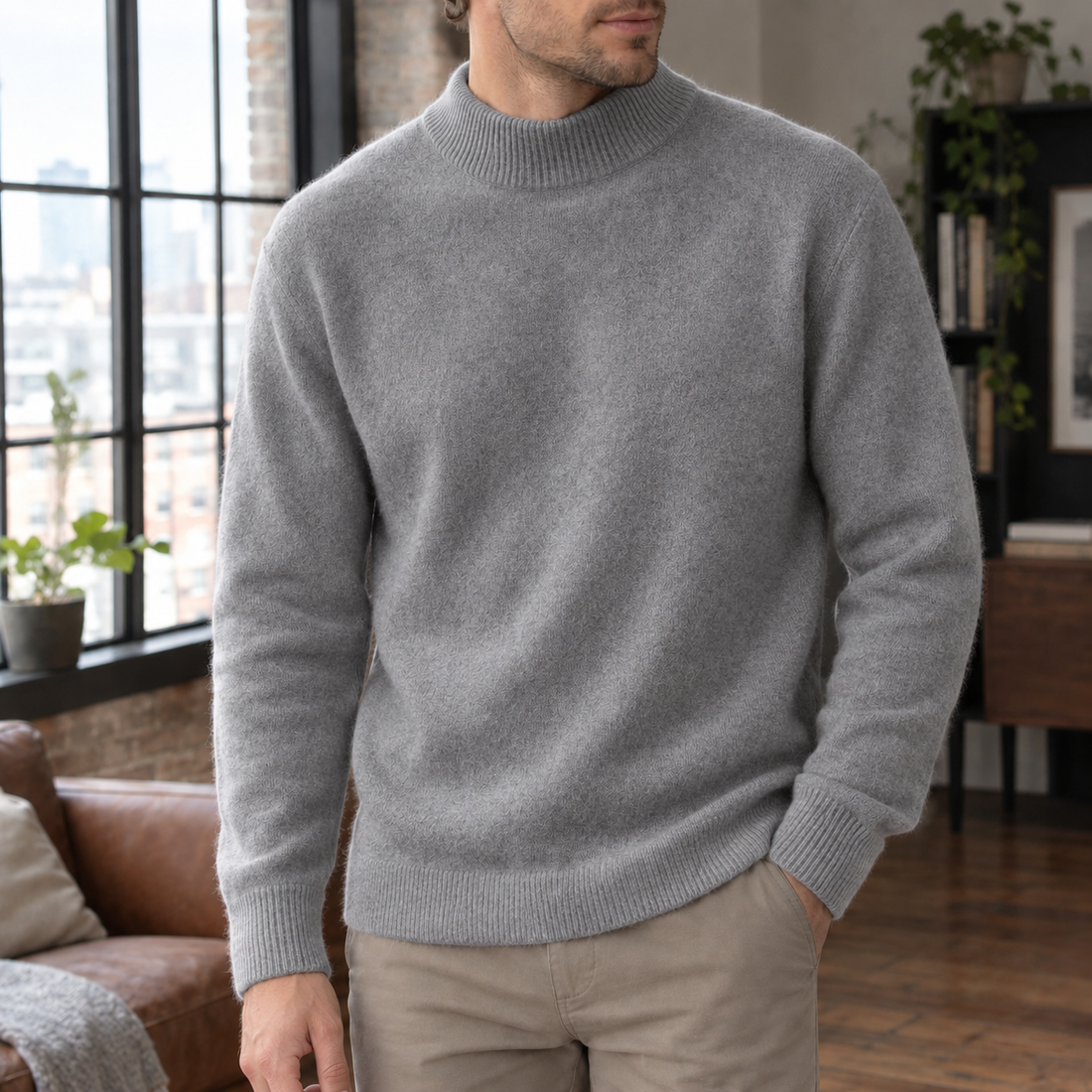 Victor-Ellis Cashmere Sweater - Gray