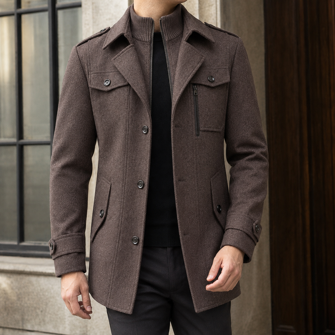 Burnaby-Cole Layered Jacket - Brown