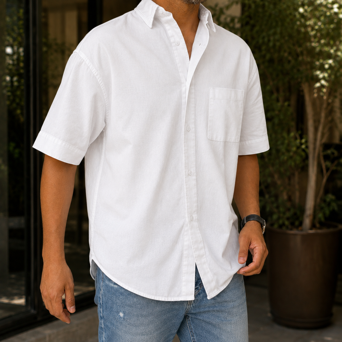 Cassian-Hayes Relaxed Shirt - White