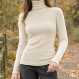 Tatiana-Sage Wool Turtleneck - Raw Rice