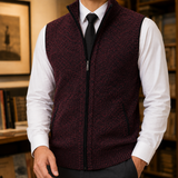 Emilio Zip Vest - Burgundy