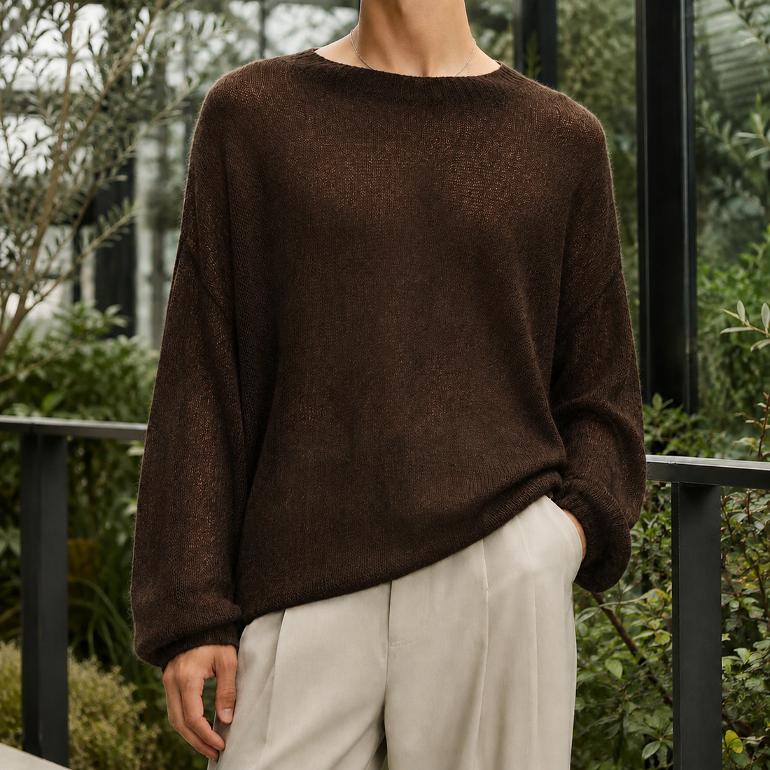 Orion Cashmere Sweater - Cocoa Brown