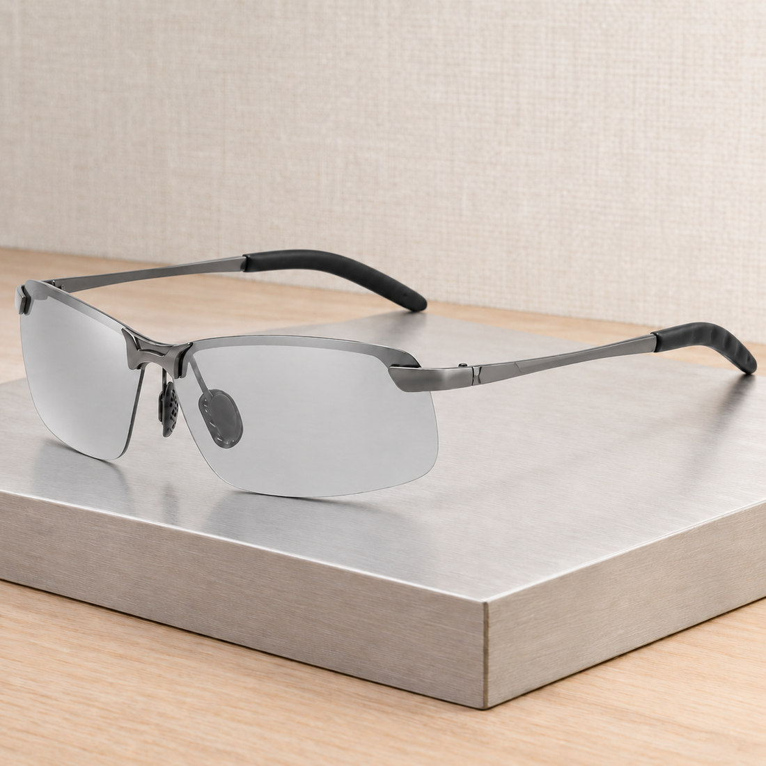 Fulbert Rectangular Sunglasses - Gunmetal (Polarized)