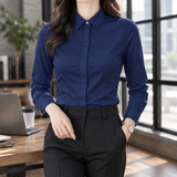 Hyacinth Tailored Shirt - Navy Blue (long sleeve) 2