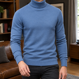 Duarte-Cole Turtleneck Sweater - High Collar Fog Blue
