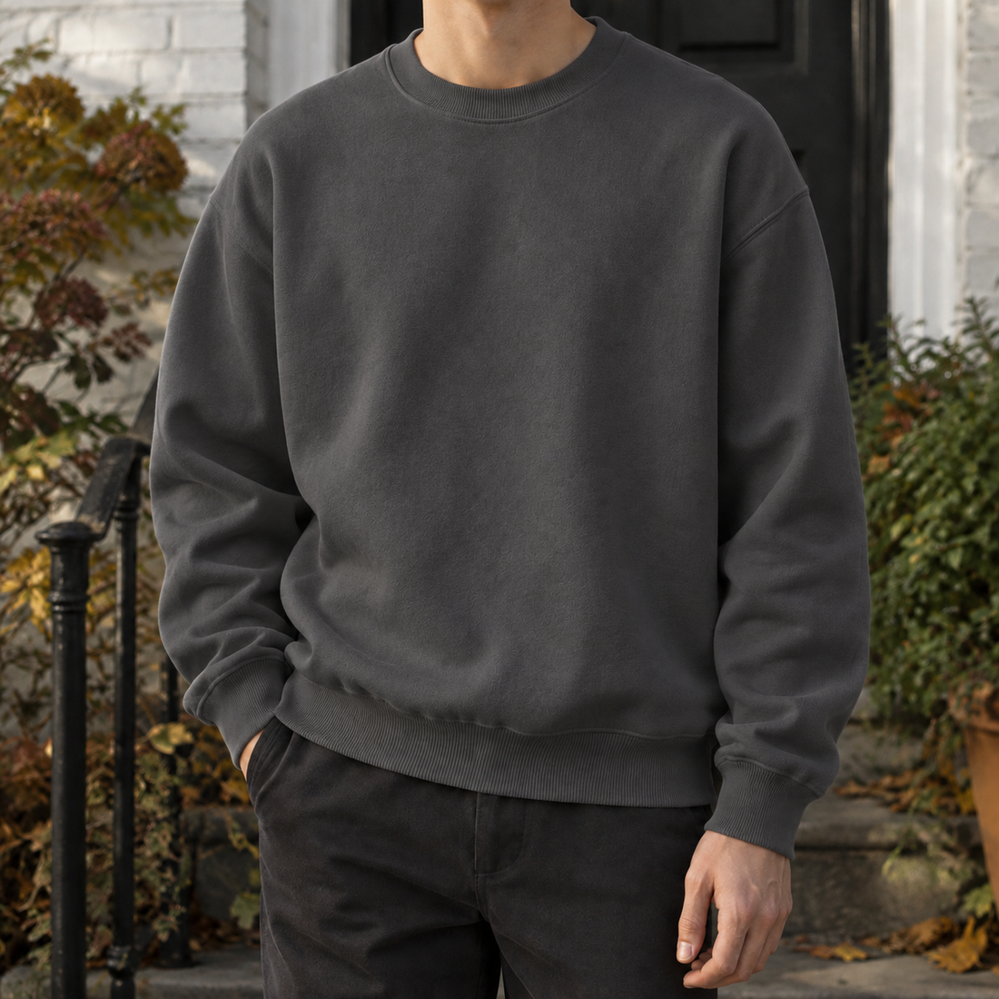 Zane-Stone Relaxed Sweatshirt - Dark Gray