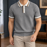Asher Ribbed Polo - Silver Gray
