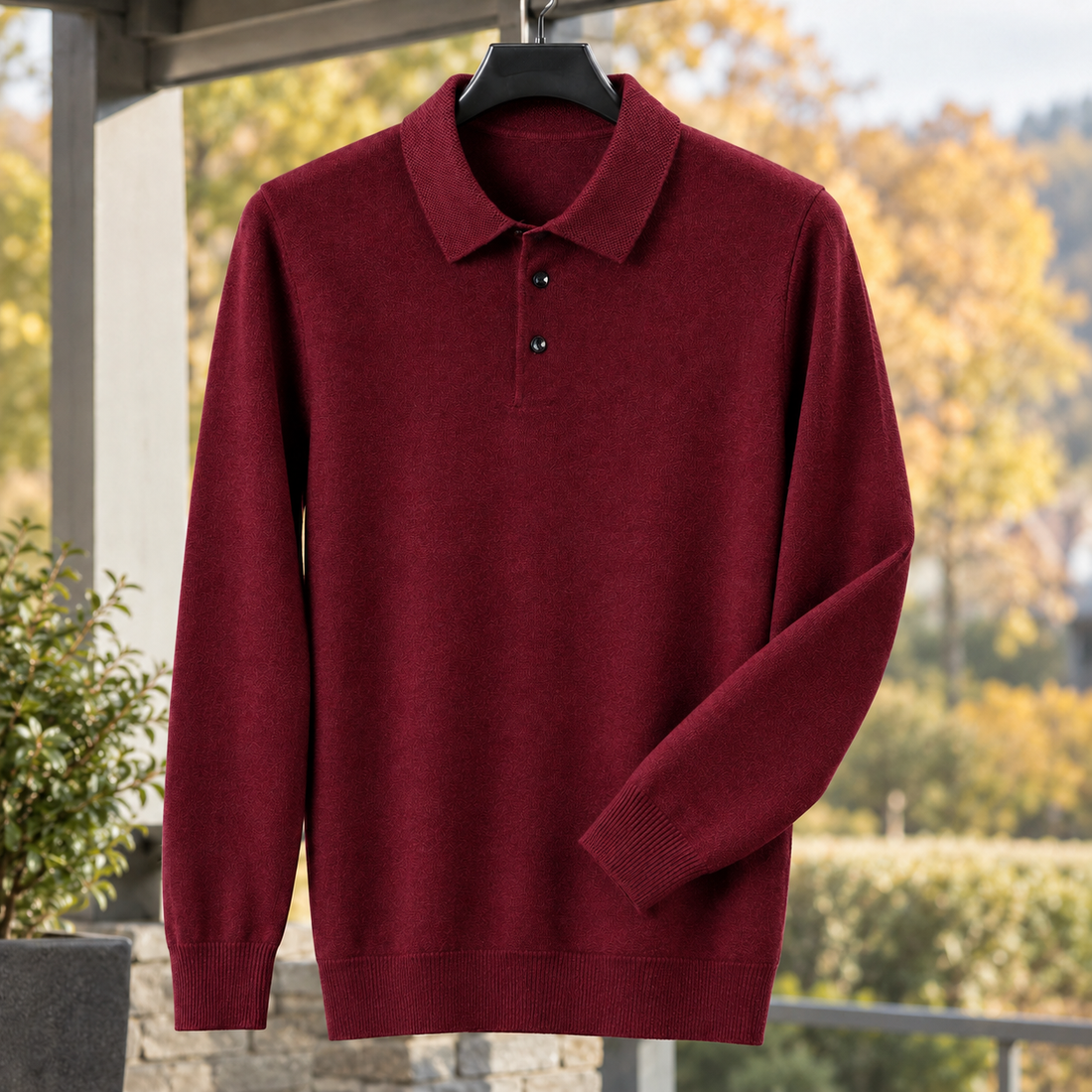 August-Reid Wool Sweater - Winery Red