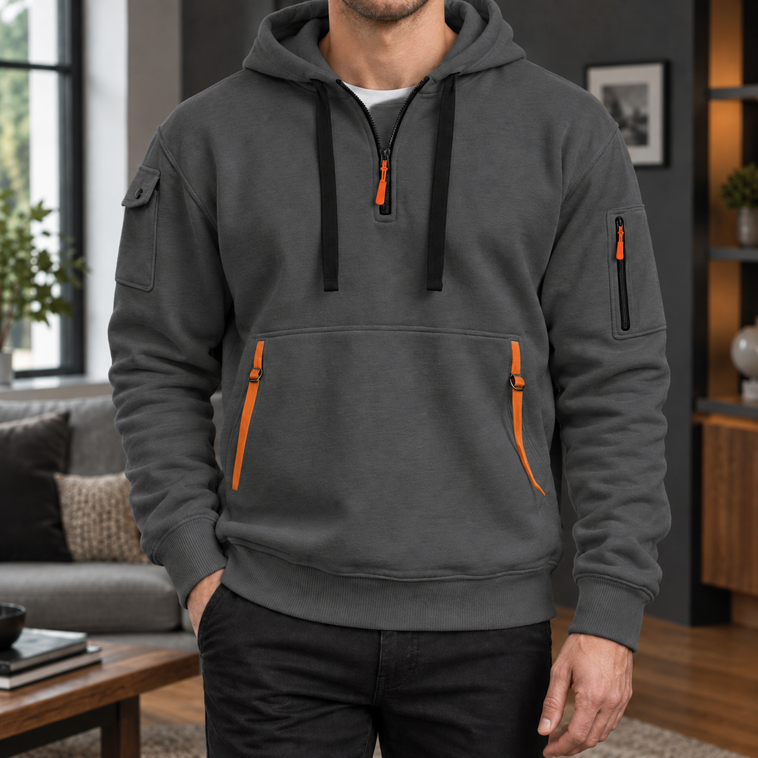 Casimir-Dean Utility Hoodie - Dark Gray