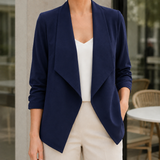 Giselle Draped Blazer - Navy