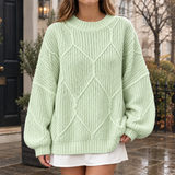 Maylis-Mae Cable Knit Sweater - Light Green