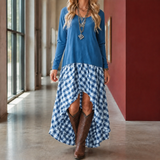 Camille-Eve Gingham Maxi Dress - Blue