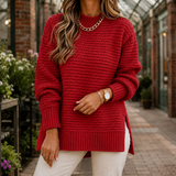 Fleur Textured Sweater - Red