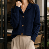 Perla-Claire Collared Sweater - Dark Blue