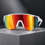 Edric Shield Sunglasses - White Frame Red Film