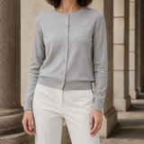 Marlene Merino Cardigan - Soft Gray