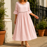 Estella-Rae Eyelet Maxi Dress - Powder Pink