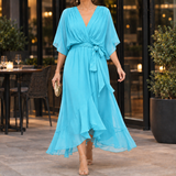 Tamsin-Skye Asymmetric Maxi Dress - Light Blue