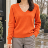 Carina-Eve V-Neck Sweater - Orange