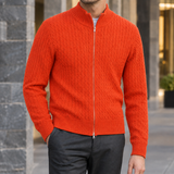 Alec-Wade Cable Knit Sweater - Orange