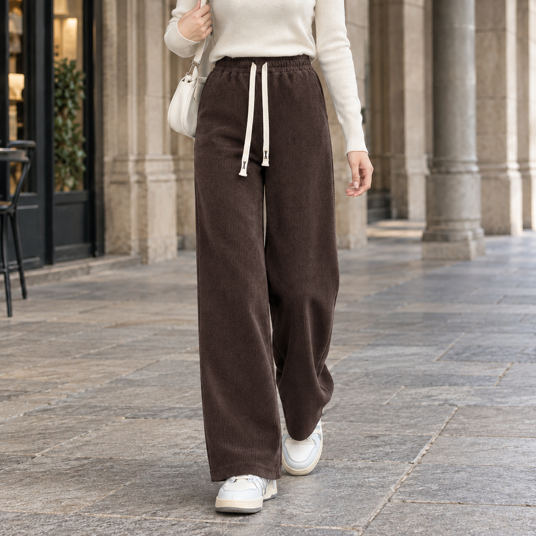Ashley-Faye Wide Leg Pants - Brown Little Guy