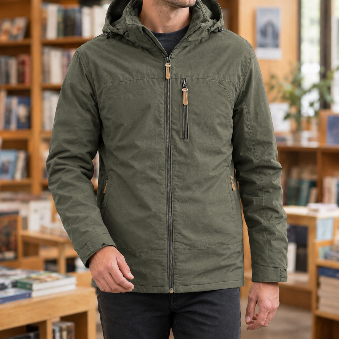 Eamon-Ellis Hooded Jacket - Army Green