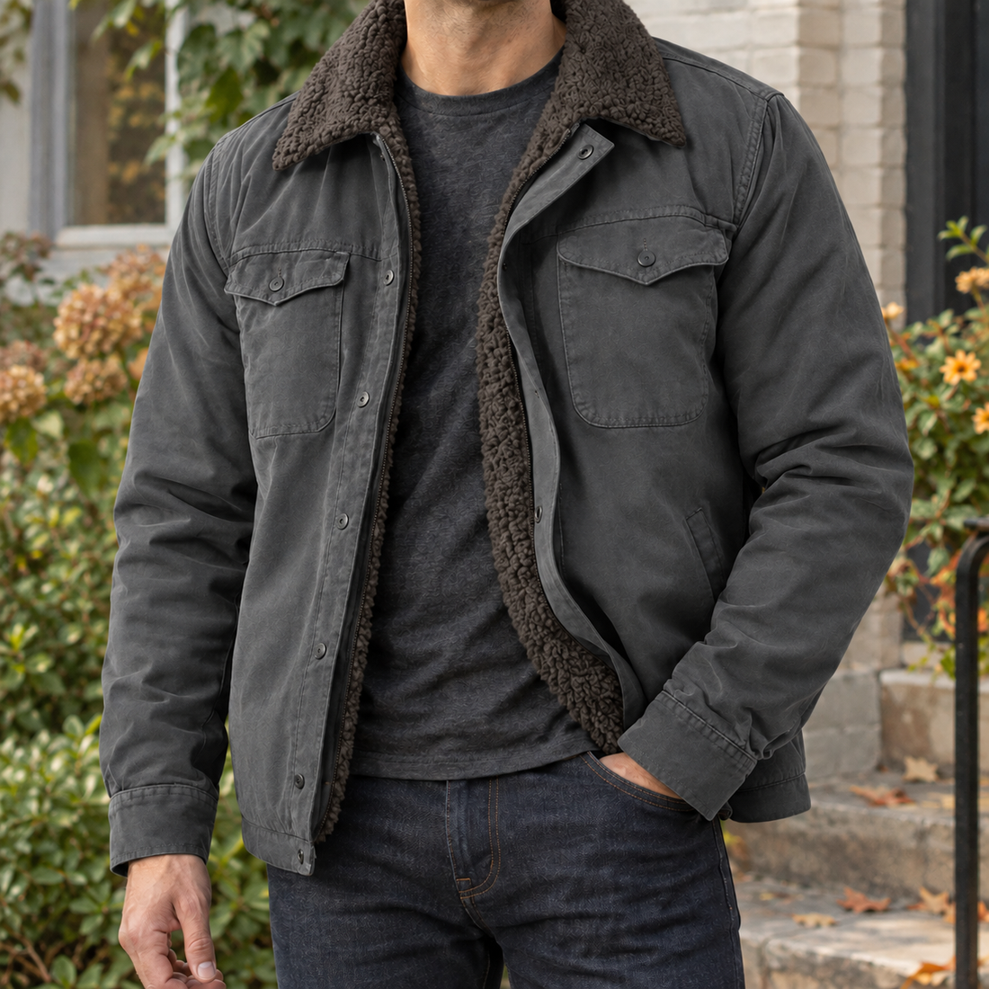 Rowan-Tate Western Jacket - Dark Gray