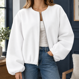 Laurel-Rae Balloon Sleeve Jacket - White