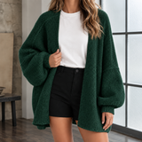 Tiphaine-Jane Open Front Sweater - Forest Green