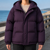 Darcy Hooded Puffer Jacket - Deep Plum