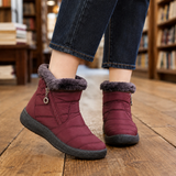 Monza Fur Trim Boots - Red