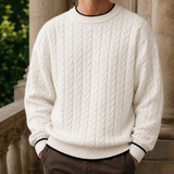 Luca-Jude Cable Knit Sweater - White