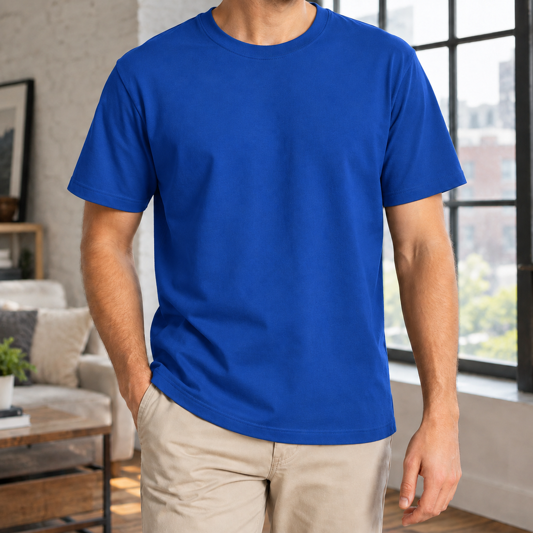 Colm Crewneck T-Shirt - Royal Blue