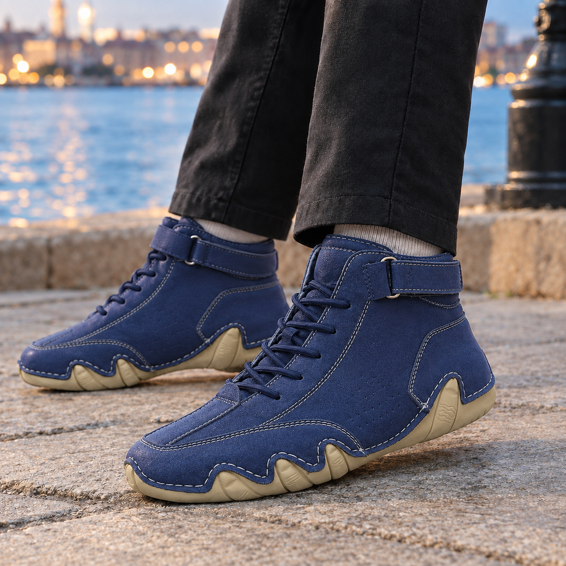 Falcone-Volo Segmented-Sole Sneakers - Navy Blue