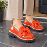 Amadori Bow Loafers - Orange Red