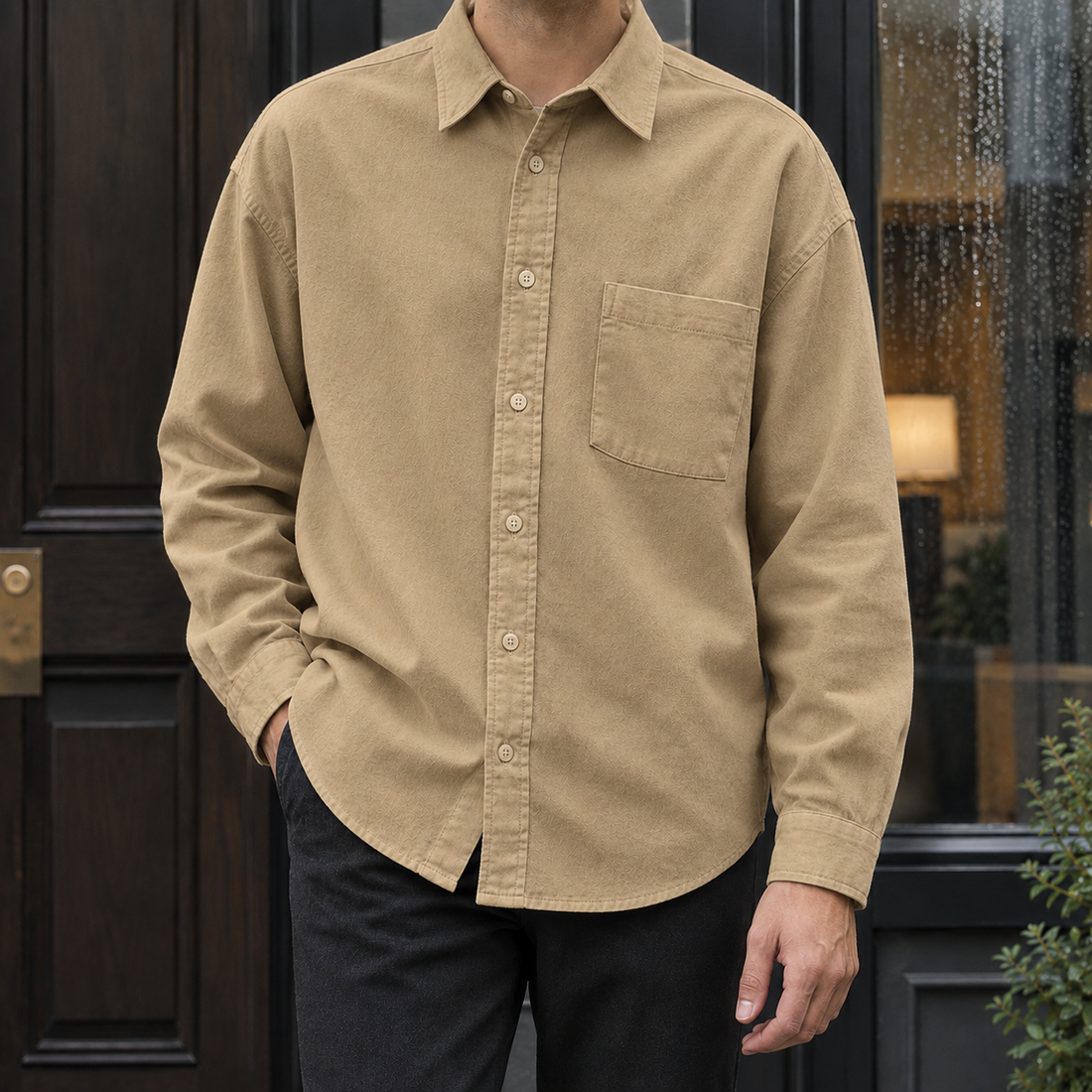 Giles-Scott Relaxed Shirt - Khaki