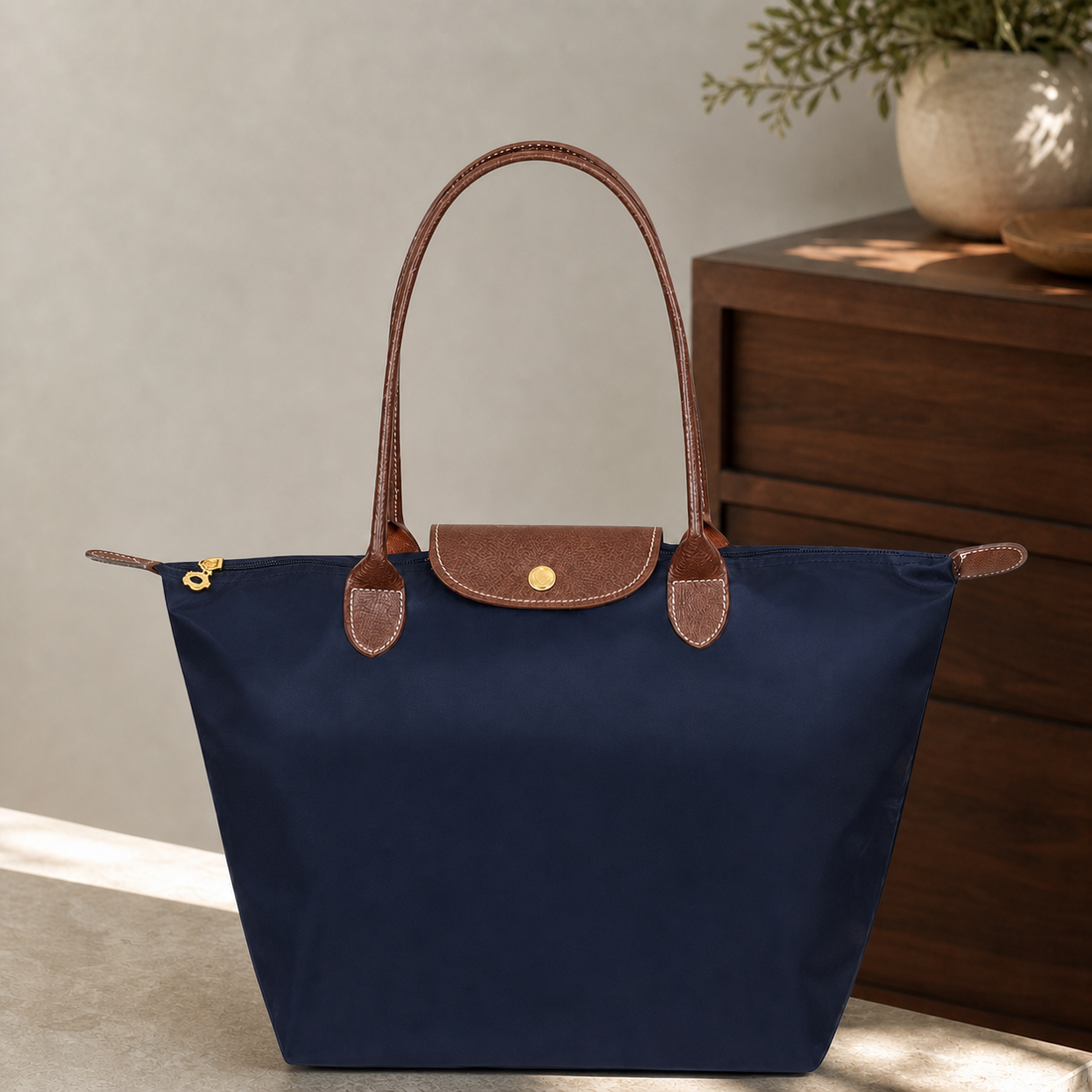 Lecce Zip Tote Bag - Navy